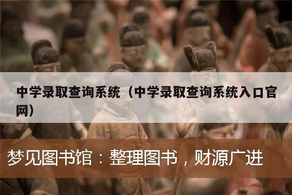 中学录取查询系统（中学录取查询系统入口官网）