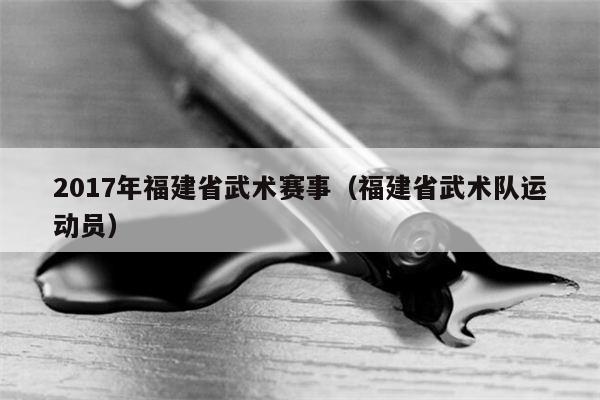 2017年福建省武术赛事（福建省武术队运动员）