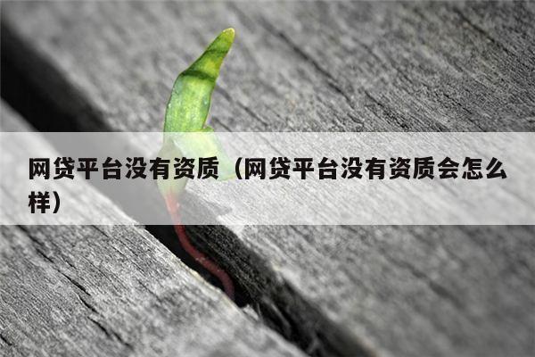 网贷平台没有资质（网贷平台没有资质会怎么样）