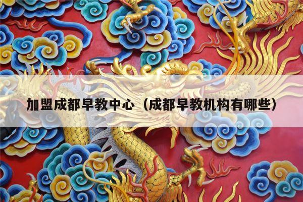 加盟成都早教中心（成都早教机构有哪些）