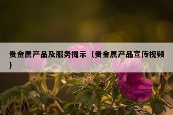 贵金属产品及服务提示（贵金属产品宣传视频）