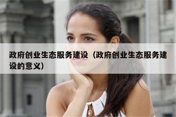 政府创业生态服务建设（政府创业生态服务建设的意义）